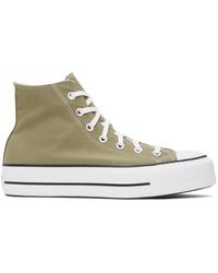 Converse - Khaki Chuck Taylor All Star Lift Platform Sneakers - Lyst