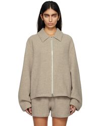 Rier - Taupe Spread Collar Jacket - Lyst