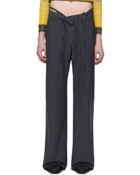 OTTOLINGER - Ssense Exclusive Gray Double Fold Trousers - Lyst