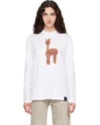 Stella McCartney - Watercolour Alpaca Long Sleeve Cotton T-Shirt - Lyst