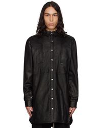 Rick Owens - Black Jumbo Fogpocket Leather Jacket - Lyst