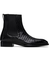 Tom Ford - Shiny Printed Croc Elkan Chelsea Boots - Lyst