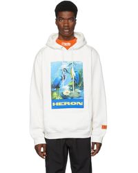 heron bird slogan print hoodie