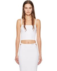T By Alexander Wang - White Cropped Camisole - Lyst