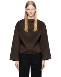 Totême - Toteme Brown Straight Sweater - Lyst