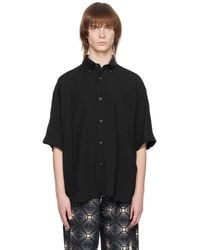 Emporio Armani - Black Semi-sheer Shirt - Lyst