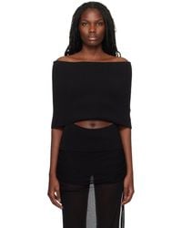 Christopher Esber - ブラック スラッシュ ショール ニット トップス - Lyst