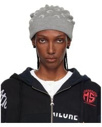Marine Serre - Bonnet Gris En Tricot À Logos De Lune En Jacquard - Lyst