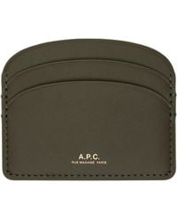 A.P.C. - Khaki Demi-Lune Card Holder - Lyst
