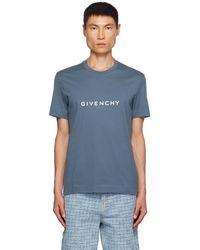 Givenchy - T-shirt bleu à logo inversé - Lyst