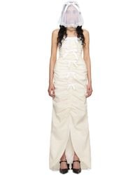 ShuShu/Tong - Ssense Exclusive Off- Ruched Maxi Dress - Lyst