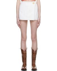 Ganni - White Wrap Miniskirt - Lyst