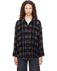 R13 - Reversible Shredded Seam Drop Neck Shirt - Lyst
