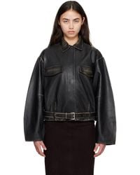 St. Agni - Brushed Belted Leather Jacket - Lyst