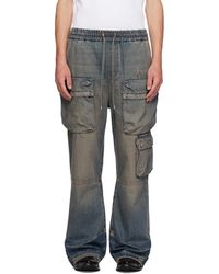 Amiri - Drawstring Baggy Denim Cargo Pants - Lyst