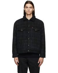 Embossed Logo Sherpa Trucker Jacket 