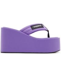 Coperni - Ssense Exclusive Purple Branded Wedge Sandals - Lyst