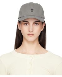 Ami Paris - Cotton Ami De Coeur Embroidery Cap - Lyst