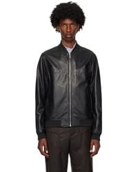 Paul Smith - Zip Leather Bomber Jacket - Lyst
