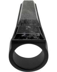 Rick Owens - Bague noire à ornement graphique à cristaux de roche - Lyst