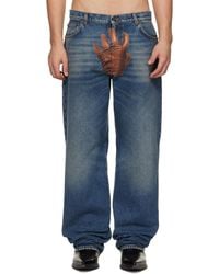 Jean Paul Gaultier - Jean Bleu À Image De Gant - Lyst