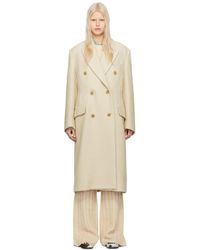 Acne Studios - Off-white Double-breasted Coat - Lyst