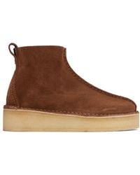 Clarks Trek Wedge Boots in Black | Lyst