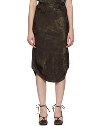 MM6 by Maison Margiela - Khaki & Burgundy Floral Midi Skirt - Lyst