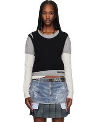 ANDERSSON BELL - Pull Étagé Tres Over Gris Et Noir - Lyst