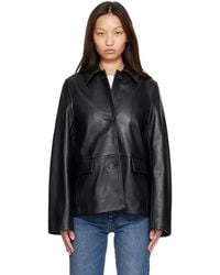 TOTEME - Grained Leather Jacket - Lyst