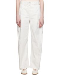 Lemaire - Pantalon léger twisted blanc à ceinture - Lyst