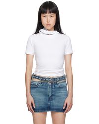 Y. Project - Micro t-shirt blanc à cols étagés - Lyst
