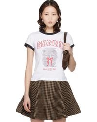 Ganni - Cropped Kitty T-Shirt - Lyst