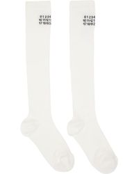 MM6 by Maison Margiela - Off- Rib Knee-High Socks - Lyst