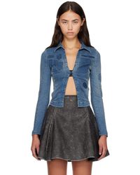DIESEL - One-Button Denim Shirt - Lyst