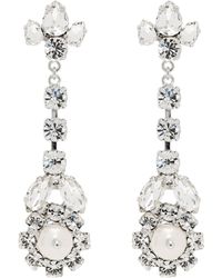 Simone Rocha - Boucles D'Oreilles Pendantes De Style Victorien Argentées À Perles Et Ornements En Verre Taillé - Lyst