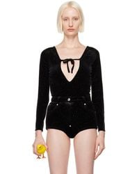 Pushbutton - Front Self Tie Bodysuit - Lyst