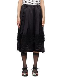 COMME DES GARÇON BLACK - ブラック カットアウト フリル ミディアムスカート - Lyst