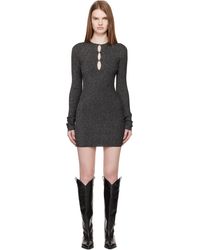 Amiri - Robe Courte Gris À Ferrures À Monogramme - Lyst