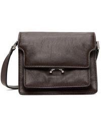 Marni Leather Mini Soft Trunk Messenger Bag in zn (Black) for Men - Lyst