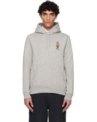 Polo Ralph Lauren - Pull À Capuche Gris En Molleton À Ourson Polo Bear - Lyst