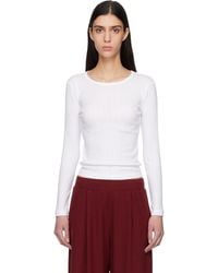 Leset - Pointelle Slim Fit Long Sleeve T-Shirt - Lyst