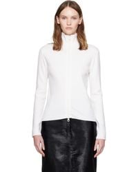 Courreges - Zipped Merino Wool Cardigan - Lyst