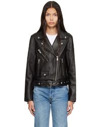 Anine Bing Benjamin Moto Jacket in Blue | Lyst