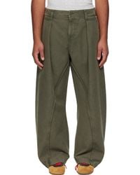 JW Anderson - Khaki Twisted Seam Trousers - Lyst