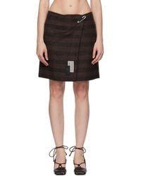 MM6 by Maison Margiela - Checked Wool Blend Miniskirt - Lyst