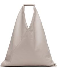 MM6 by Maison Margiela - Taupe Classic Medium Triangle Tote - Lyst