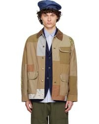 Comme des Garçons - Khaki Nylon Back Satin Mix Jacket - Lyst