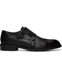 BOSS - Leather Double Strap Monkstraps - Lyst