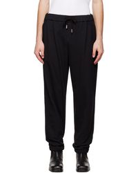 WOOYOUNGMI - Black Embroidered Lounge Pants - Lyst